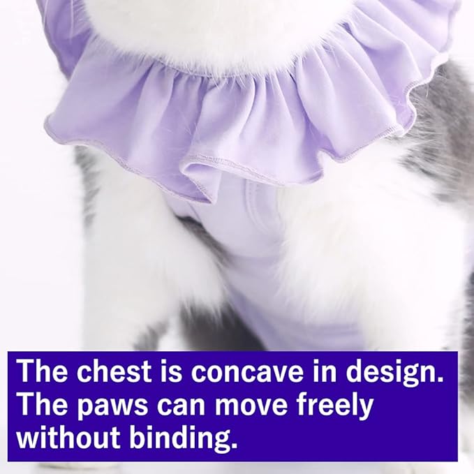 Cat Recovery Suit for Abdominal Wounds and Skin Diseases, Breathable Surgical Recovery Shirt After Surgery Wear Anti Licking Wounds,E-Collar Alternative for Cats Pet Kitten(RSC01-pink-l)