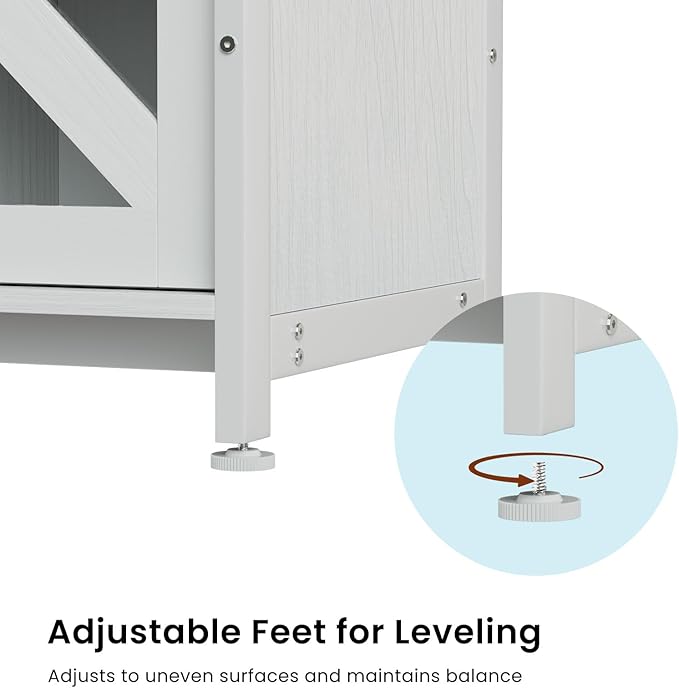 55-75 Gallon Aquarium Stand Heavy Duty Steel Frame, Fish Tank Cabinet with Accessories Storage for Reptile Terrarium & Turtle Tank - 1000lbs Capacity (White)