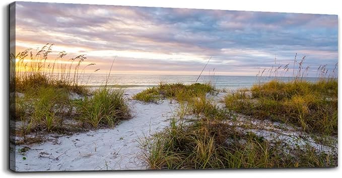 canvas wall art for living room bedroom Wall Decor ocean sand dunes grass Landscape painting Ready to Hang Home Decorations office family bathroom kitchen sea beach canvas art Prints pictures Works