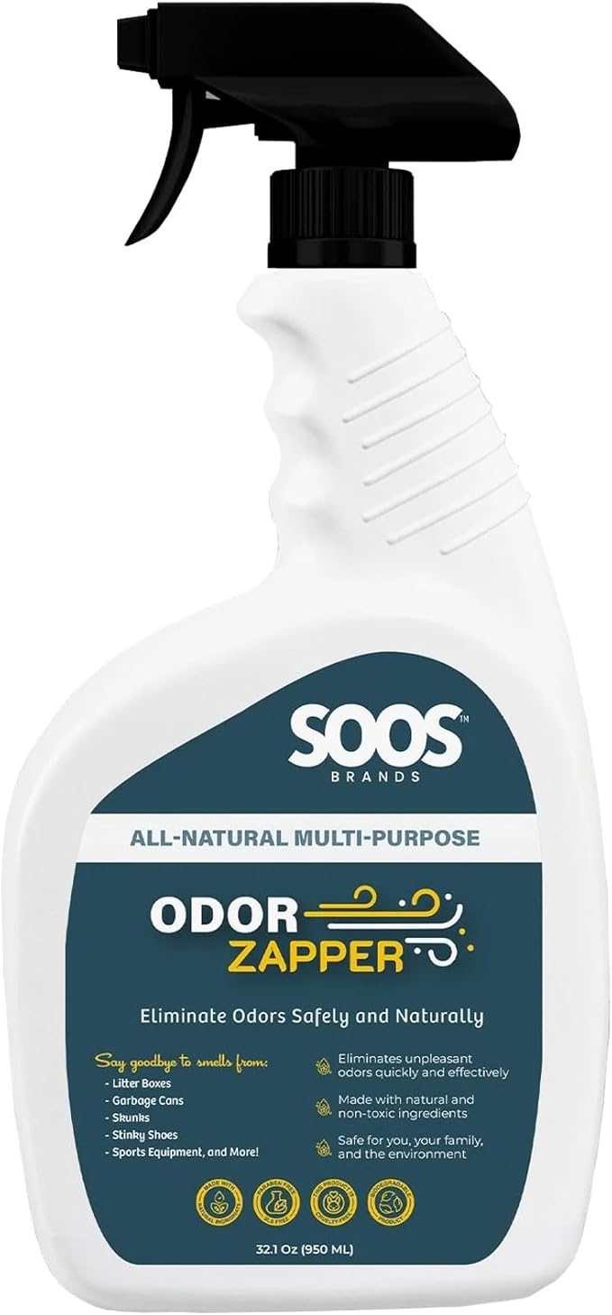 Soos Odor Zapper All Natural Odor Eliminator Multi-Purpose Odor Removal Spray for Home and Beyond (32.1 oz / 950 ml)