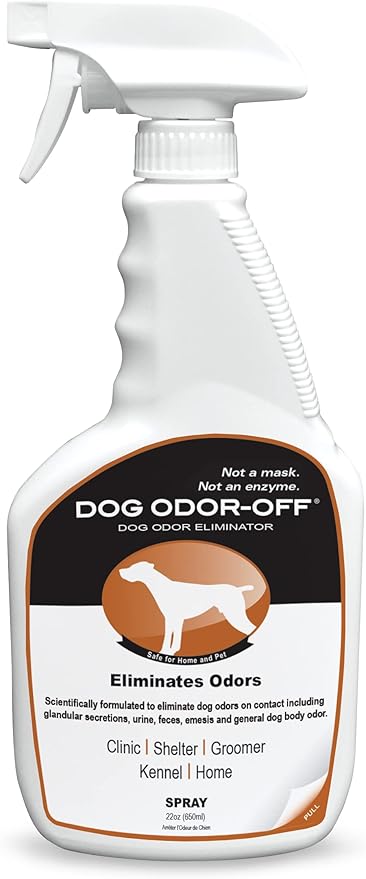 THORNELL Dog Odor-Off Pet Odor Eliminator Spray Bottle – Ready to Use Dog Carpet Cleaner – Dog Urine Carpet Cleaner for Home, Glandular Secretions, Feces Odors (22 Fl Oz)