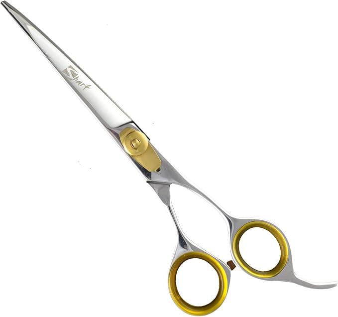 Sharf Gold Touch Pet Grooming Shears, 7.5 Inch Curved Shears, 440c Stainless Steal Japanese Shears, Pet Grooming Curved Scissors Dog Shears