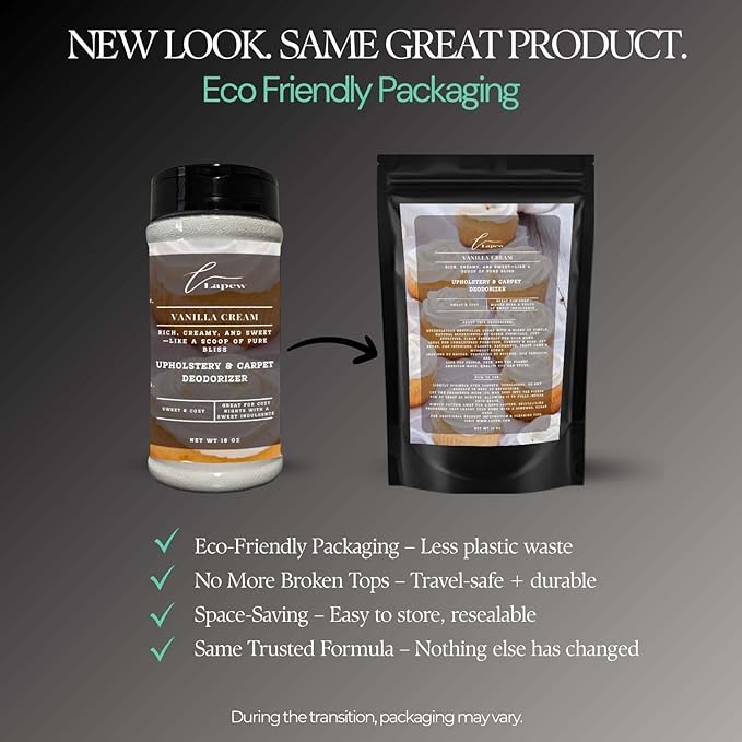 Vanilla Cream Carpet Deodorizer Powder for vacuuming | Powerful Odor Eliminator for Home | Upholstery refresher | Scented Deodorant | pet friendly