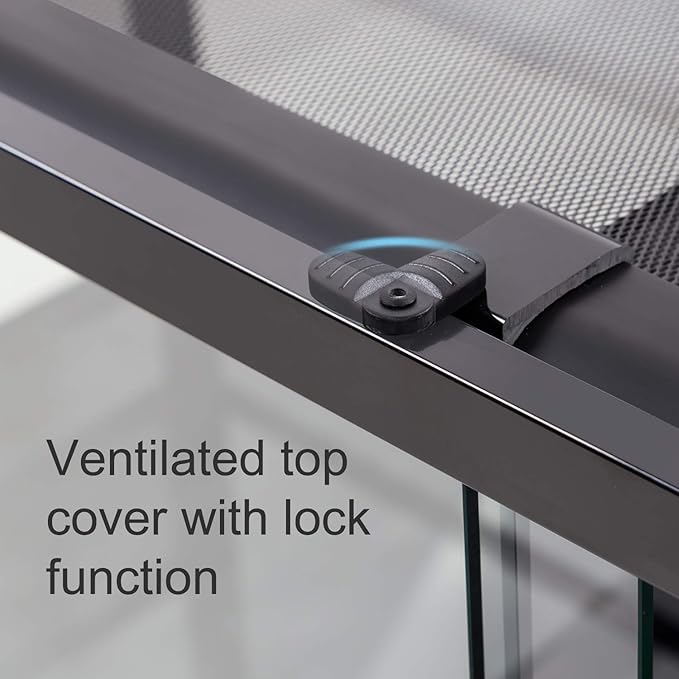 REPTI ZOO 67Gallon Reptile Large Terrarium Upgrade Glass Front Opening Tank Sliding Door with Screen Ventilation Reptile Terrarium About 48" x 18" x 18"(Knock-Down)