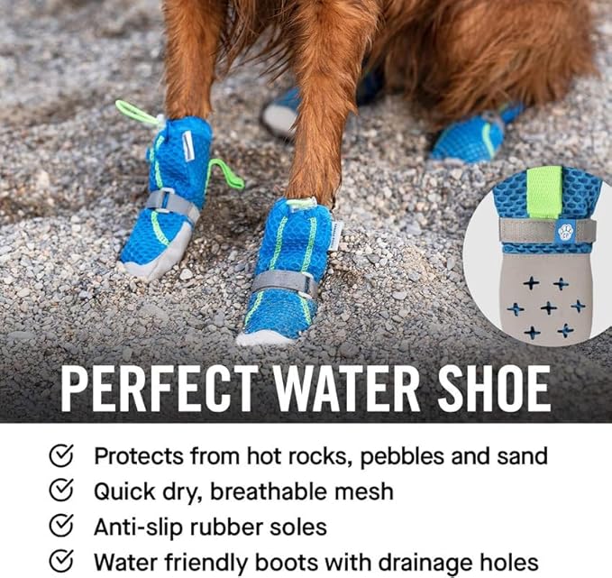 Canada Pooch Dog Boots for Hot Pavement - Dog Boots & Paw Protectors with Anti Slip Rubber | Water Friendly, Breathable Dog Shoes for Hot Days, Great for Dogs Grey - Size 4