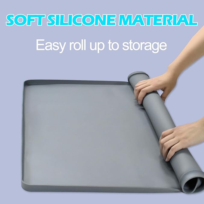 Pee Pad Holder for Dogs, Puppy Pad Tray for 24" x 24" Dog Training Pads, No Spill Silicone Mat with 4 Holder Clamps, Non-Slip Square Puppy Potty Training Tray for Indoor Floor Protection