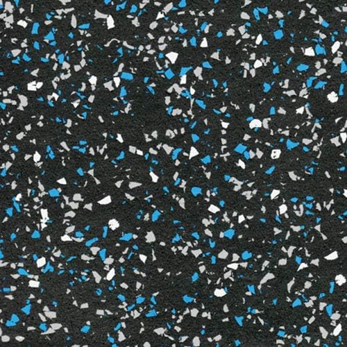 American Floor Mats - Extreme Rubber Gym Tiles - 1 Inch Thick Colorful Rubber Gym Tiles - Superior Shock and Sound Absorbing Tiles - 35% Blue/Grey/White 10 Tile Pack (Covers 40 Sq Ft)