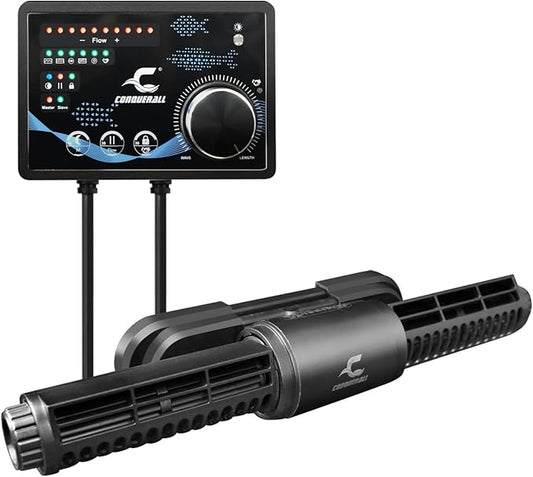 CONQUERALL DC 24V Circulation Flow Pump with controller 35W Wave Maker for saltwater aquarium 90-110 Gallon Fish Tank