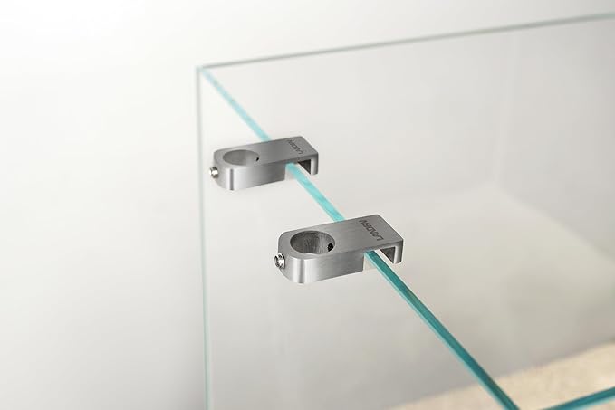 LANDEN 304 Stainless Steel Lily Pipes with Clamps for Rimless Glass Aquarium, Inflow and Outflow Set (Pipe Diameter 16mm)