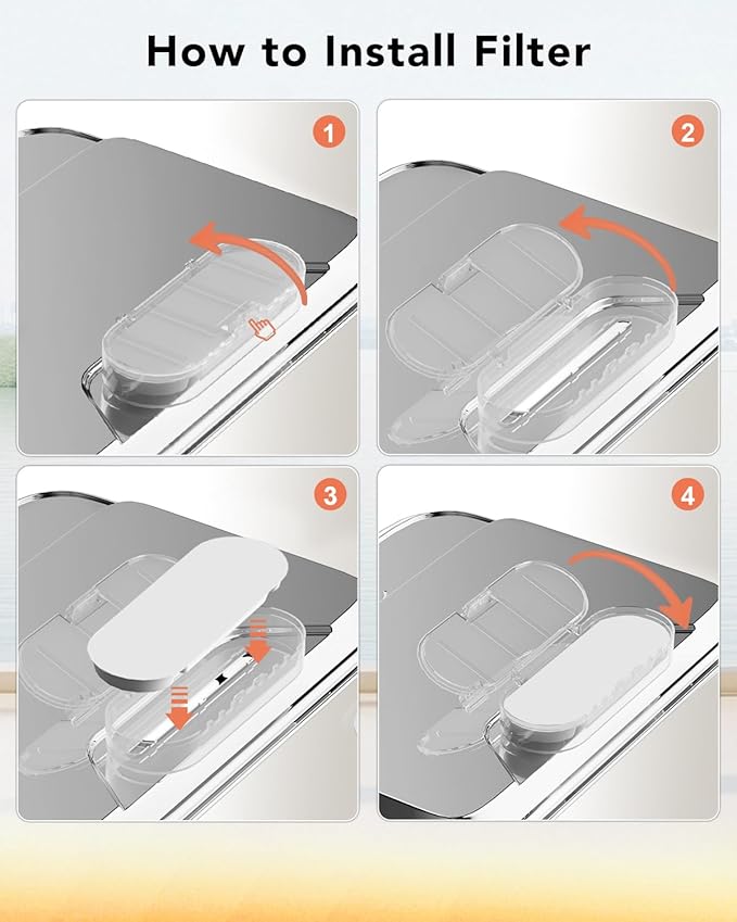 UPSKY 2.25Gal Elevated Dog Water Fountain Filter, 5 Pcs Replacement Filters, Multi-Layer Filtration System Carbon Filters Compatible with 8.5L/2.25Gal 4 Heights Adjustable Fountain