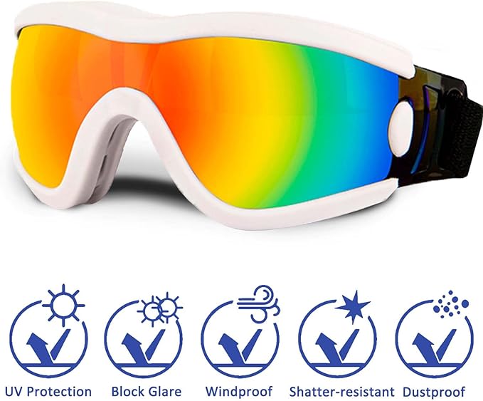 Medium Dog Sunglasses with Adjustable Strap UV Protection, Winproof Puppy Sunglasses, Suitable for Dogs Eyes Protection，Soft Dog Goggles