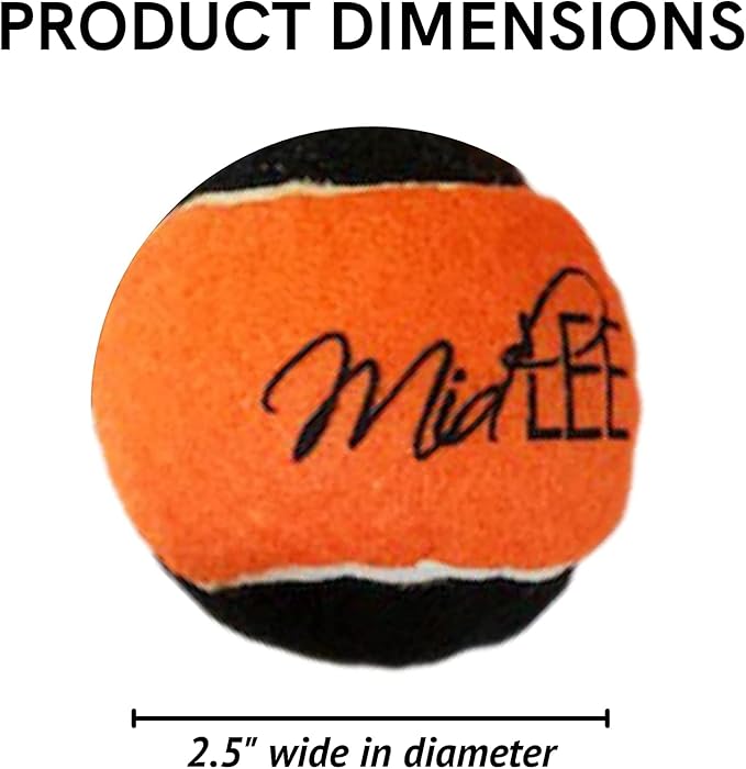 Midlee Orange/Black Dog Halloween Tennis Balls- Set of 6