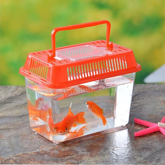 FRCOLOR Plastic Turtle Fish Tank Pet Fish Tank Small Aquarium Plastic Goldfish Aquarium Habitat Acrylic Reptile cage reptisoil terrariums Handheld Feeding Box Household