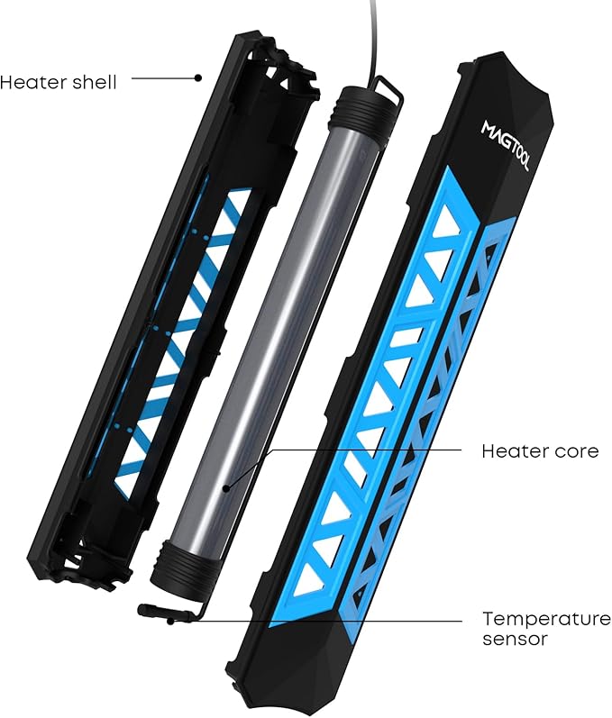 ＭagTool Aquarium Heater, 100W-1200W Submersible Fish Tank Heater for 40-55-75-94 Gallon Tank with Over-Temperature Protection & Automatic Power-Off with Digital Controller for Freshwater & Saltwater