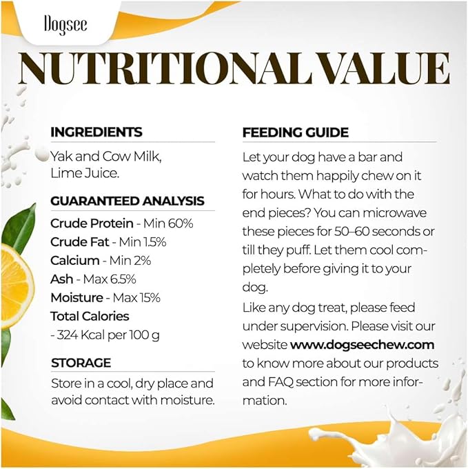Dogsee Chew Dog Dental Chews | Long Lasting Dog Chews for Large Dogs | Yak Cheese Flavored Himalayan Dog Chew That Will Lower The Chances of Plaque and Tartar Growth | 1 Bar