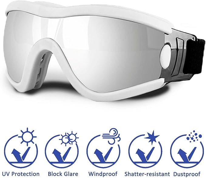 Medium Dog Sunglasses with Adjustable Strap UV Protection, Winproof Puppy Sunglasses, Suitable for Dogs Eyes Protection，Soft Dog Goggles