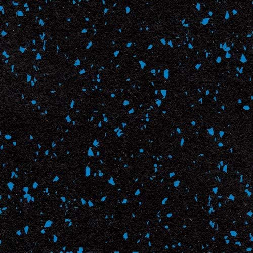 American Floor Mats 1/4in (7mm) Thick 10% Blue 4' x 40' Heavy Duty Rubber Rolls, Protective Exercise Mats, Home Gym Rubber Flooring