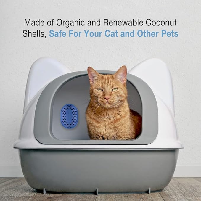Remodeez Litter Box Deodorizer and Cat Odor Trapper, Made From Natural Renewable Coconut Shell Charcoal, Natural Air Fresheners, Odor Absorber - 2PACK