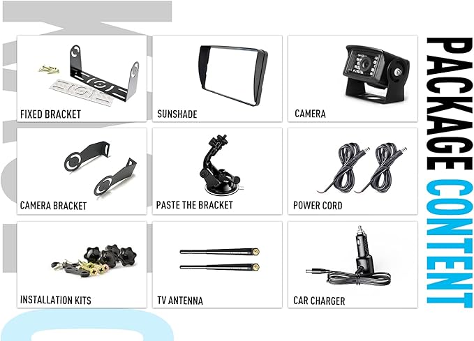Digital Wireless Backup Camera System Kit, IP69 Waterproof Wireless Rear View Camera + 7’’ LCD Wireless Reverse Monitor for RV/Truck/Trailer/Bus/Camper/5th Wheel (W01-7 inch)