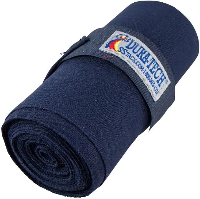 Dura-Tech Standing Wraps for Horses | Color Navy | Optimal Comfort & Support | Ideal for Post-Exercise & Trailering | Right Tension Application | Secure Closure