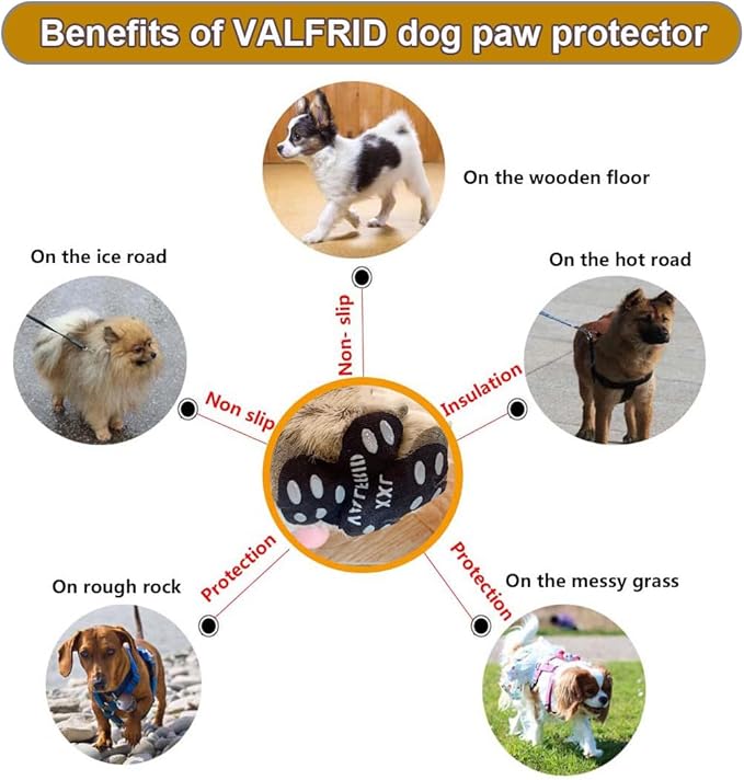 Dog Paw Protector Anti-Slip Grips to Keeps Dogs from Slipping On Hardwood Floors,Disposable Self Adhesive Resistant Dog Shoes Booties Socks Replacement XL 24 Pieces