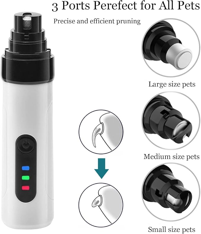 Whisperpaws Pain-Free Nail Trimmer, Stress Free Pet Nail Grooming, 2 Adjustable Speeds Electric Dog Nail Trimmer for Small, Medium, Large Dogs, Cats (1pcs)