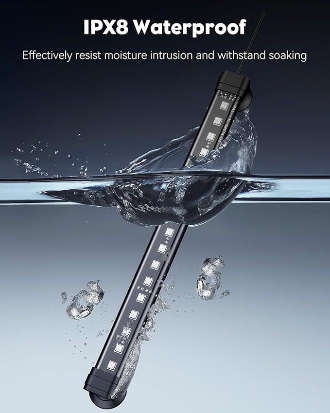 Pawfly 12 Inch 11 W Aquarium Color Enhancement Light for 13" to 22" Fish Tanks IPX8 Waterproof Aquarium LED Light Brilliant RGB Lights with 7 Single Color Effects Timer & Adjustable Brightness