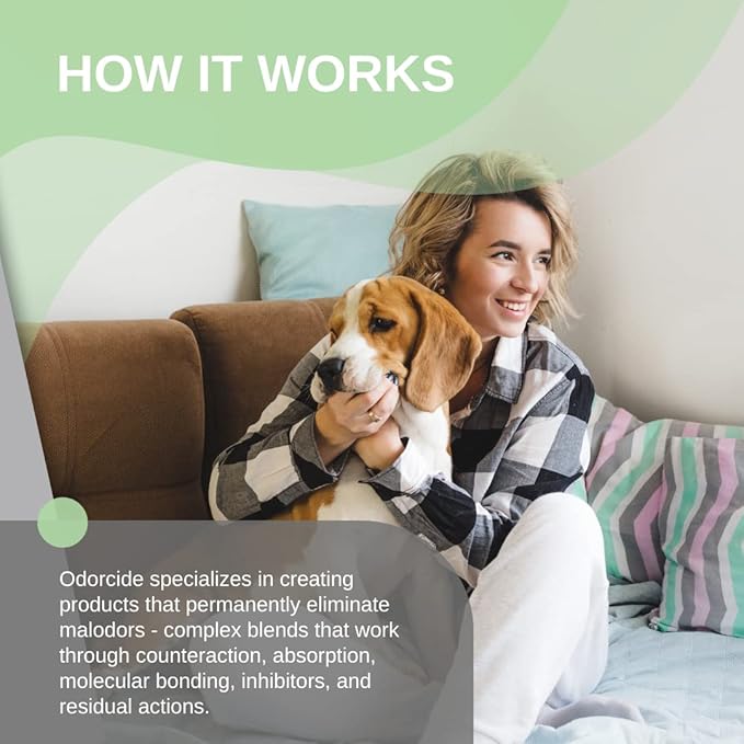 Odorcide Odor Eliminator Concentrate: Odor Eliminator for Strong Odor on Carpets, Hardwood & More - Smoke, Sweat & Pet Odor Eliminator for Home w/Non-Enzymatic Formula, 64 oz