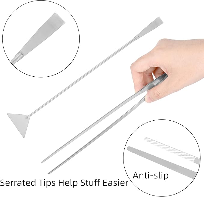 Aquarium Aquascaping Tool Stainless Steel Aquascape Tools Kit 4 in 1 Anti-Rust Fish Tank Starter Kit with Tweezers Scissors Spatula for Aquarium Plants (Silver)