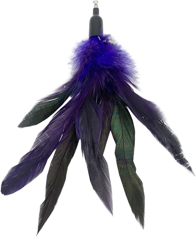Cat Feather Toys Refills, 10 Pieces Interaction Cat Wand Replacement Feathers Toy for Indoor Cats