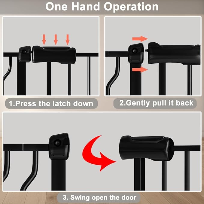 Fairy Baby Extra Wide Baby Gate 85.8-90.5 Inch Wide, Walk Through Pressure Mounted No Drill, Long and Large Tension Gate for Pet and Kids