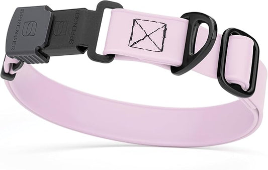 Dogline Biothane Waterproof Dog Collar with Herm Sprenger Black Stainless Steel Quick Release Buckle – Heavy Duty Tactical Durable Collar for Dogs – Comfortable and Safe Pet Collar, W 3/4" L 12-19"