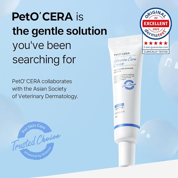 PetO'CERA Intensive Ointment- Ultimate Skin Relief & Wound Care for Dogs & Cats, Hot Spot, Rash & Scratching Soother, Heals Cracked Paws, Dry & Irritated Skin, High Moisture Rescue Balm, 20g