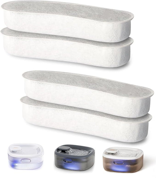Dog Water Fountains by WOPET, 4 Pcs Pet Water Fountain Filters for W600 Dog Fountain, Large Dog Fountain Filter Replacement Cats,Pets