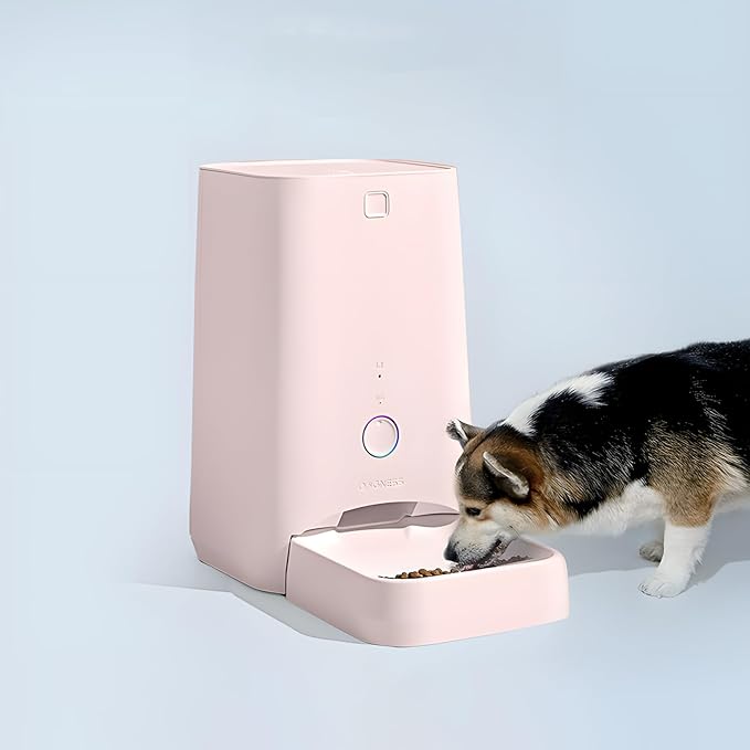 DOGNESS 6L Smart Feeder, Wi-Fi Enabled Pet Feeder for Cat and Dog, Smartphone App for iOS and Android, Portion Control, Fresh Lock System Auto Food Dispenser Pink