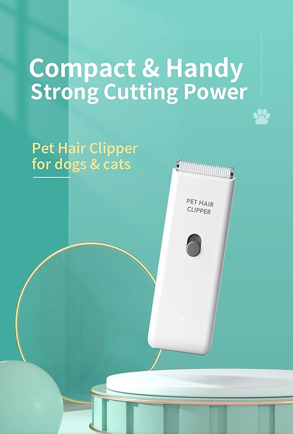 Dog Cat Home Hair Waterproof Clipper Portable Electric USB Rechargeable Pet Grooming Tools Low Noise Shaver Cordless Trimmer for Small and Large Pets