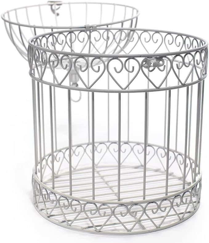Anderson's Decorative Ivory Wire Birdcage Wedding Centerpiece, Table Décor, Hanging Decorations, Reusable
