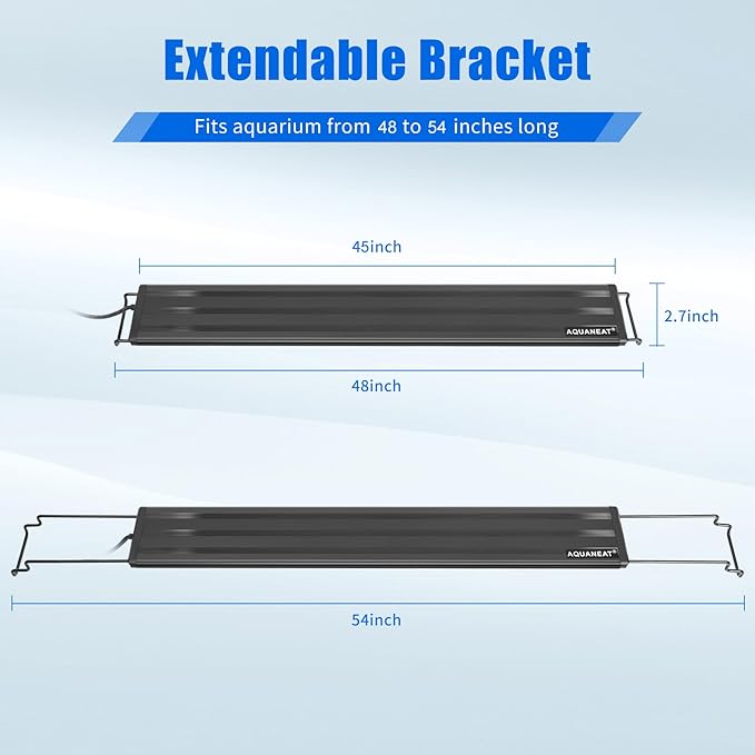 AQUANEAT LED Aquarium Light 48 to 54 Inch with Timer, auto on Off, Adjustable Brightness, Full Spectrum, Daylight Moonlight Mode, for Fresh Water Low-to-Mid Light Plants