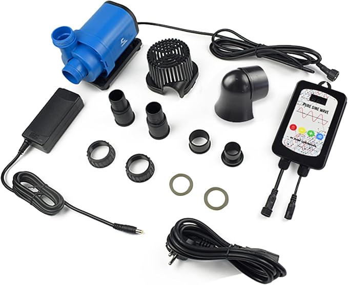CONQUERALL 2640GPH 65W 24.5ft DC 24V Sine Wave Quite Submersible and Inline Pump for Fish Tank, Fountains, Hydroponics, Waterfalls, Aquariums, Fresh and Sea Water CHS-10000 NdFeB Magnet 3year