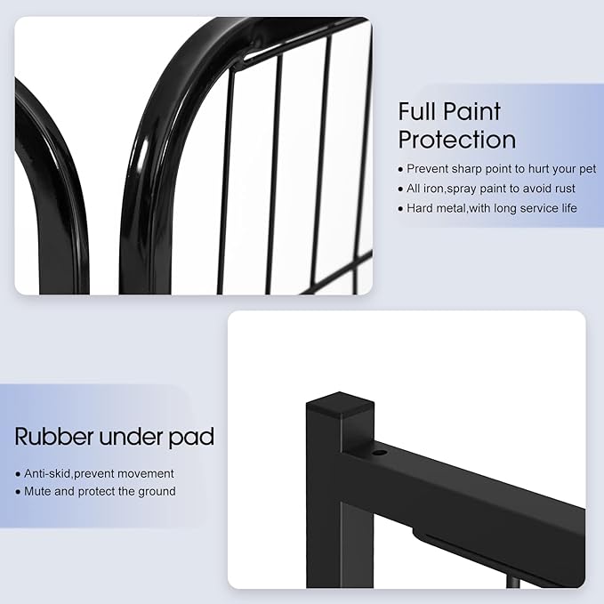 BestPet Dog Playpen Indoor 32 inch 24 Panels Metal Dog Pen Pet Dog Fence Outdoor Exercise Pen with Doors,Pet Puppy Playpen for RV Camping Yard, Black