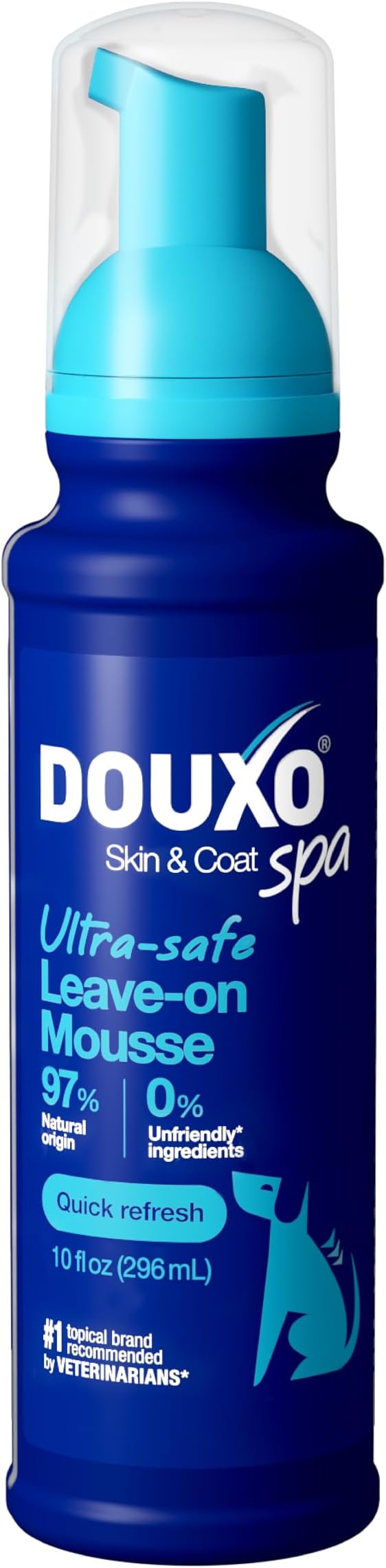 DOUXO® Skin & Coat SPA - Ultra-Safe Quick Refresh Leave-on Mousse for Dogs, 10 fl oz, Safely Cleans and Refreshes, Leaves The Coat Soft, Radiant and Smelling Great, Skin-Friendly Formula