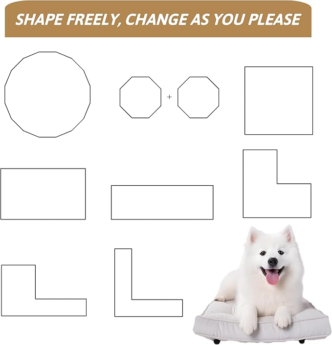 Dog Playpen, Outdoor Dog Fence, 16 Panels, 32" H Dog Pen for Medium/Small Dogs, Heavy Duty Metal Pet Fence with Gate, Portable Dog Fence for RV Camping and Yard (Black)