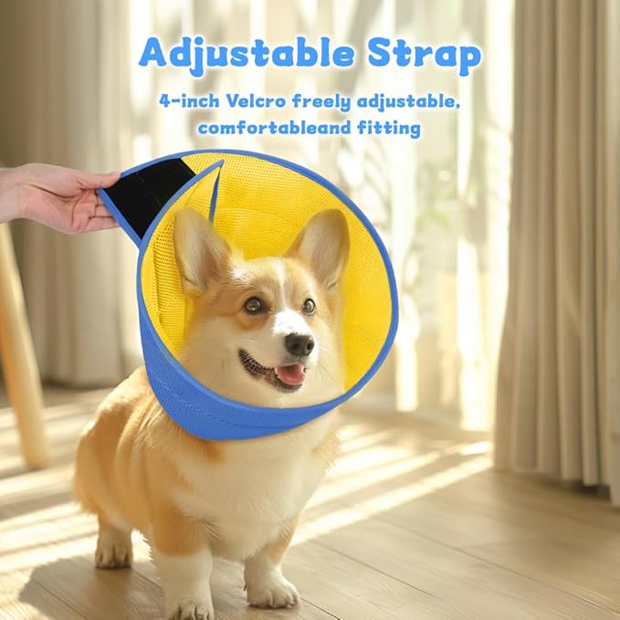 Dog Cone Soft Recovery Collars & Cones After Surgery for Medium Large Dogs, Comfy Ecollars to Stop Licking, Adjustable, Dog Ecollars for Recovery Fabric: Soft Comfort, Ecollars of Shame Alternatives