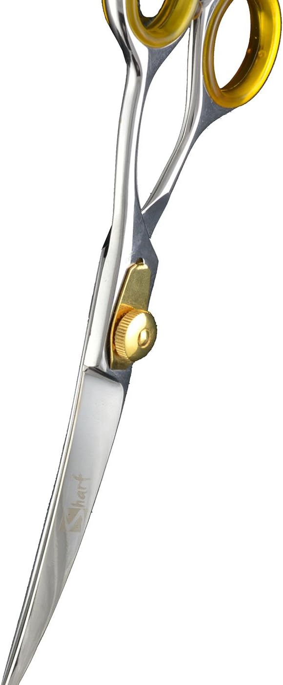 Sharf Gold Touch Pet Grooming Shears, 7.5 Inch Curved Shears, 440c Stainless Steal Japanese Shears, Pet Grooming Curved Scissors Dog Shears