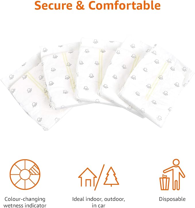 Amazon Basics Male Dog Diapers, 50 Count, Medium, Ultra Absorbent Disposable Wrap with Secure Fit, Leakproof and Comfortable