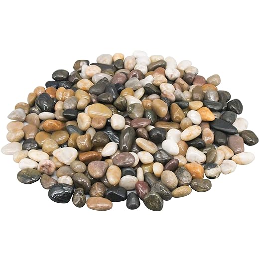 Decorative Rocks for Potted Plants,Virekm River Rocks, Decorative Ornamental Pebbles,Garden Landscaping Stones Gravel Filler for Home Decoration Flower Bed Fish Tank Plants Vases Succulents (5 Pounds)