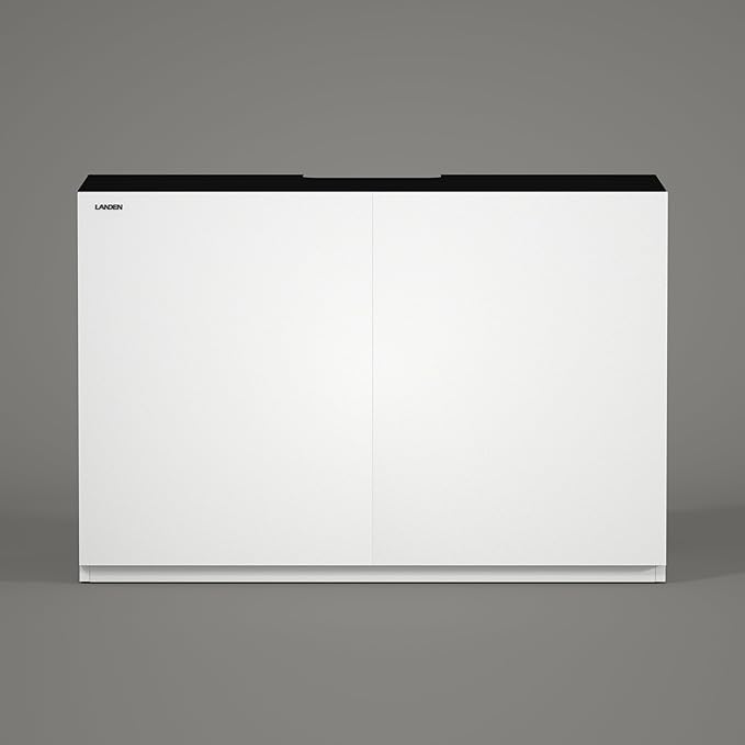 LANDEN Aquarium Stand and Cabinet, Fish Tank, Nano Foam Leveling Mat Included, Contemporary and Simple Design, Wooden Matte White Painted(Stand Only) W47.2xD19.7xH31.5 inches(120x50x80 cm)