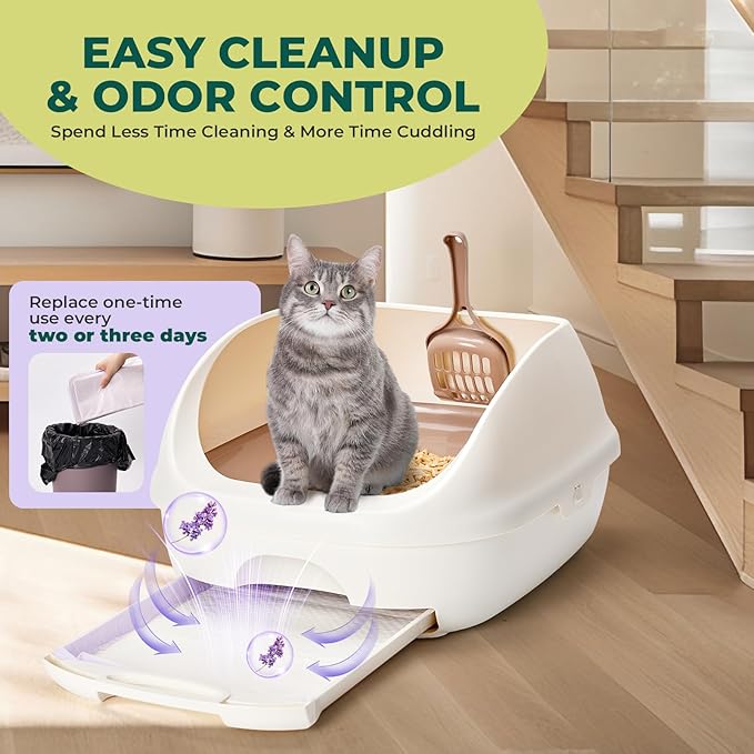 Cat Pads Refills for Tidy Cats Breeze Litter System - Super Absorbent 6-Layer Pads for Odor Control, Lavender Scented - 16.9" x 11.4" - Pack of 20 Litter Box Replacement Pads