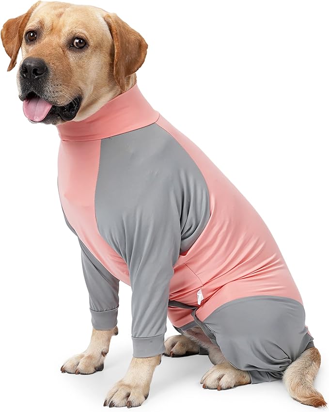Dog Recovery Suit, Abdominal Wound After Surgery Wear, Prevent Licking Wounds, E-Collar & Cone Alternatives, Long Sleeve Postoperative Shirts Dog Pajamas Prevent Shedding(XL, Pink)