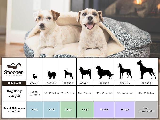 Snoozer Luxury Cozy Cave Dog Bed - Indoor Dog Bed with Cover Cave, Covered Calming Burrow for Small Sized Pets with Blanket Attached, Enclosed, Washable - Small, Buckskin